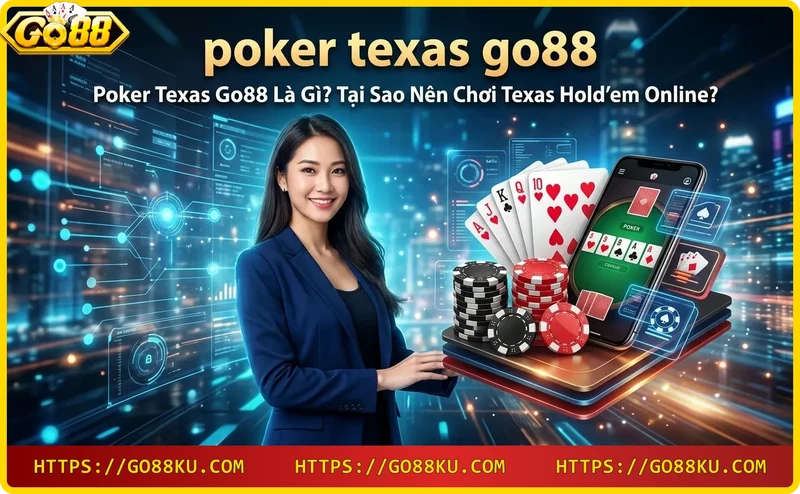 Người chơi đang tham gia poker Texas Go88 trên điện thoại